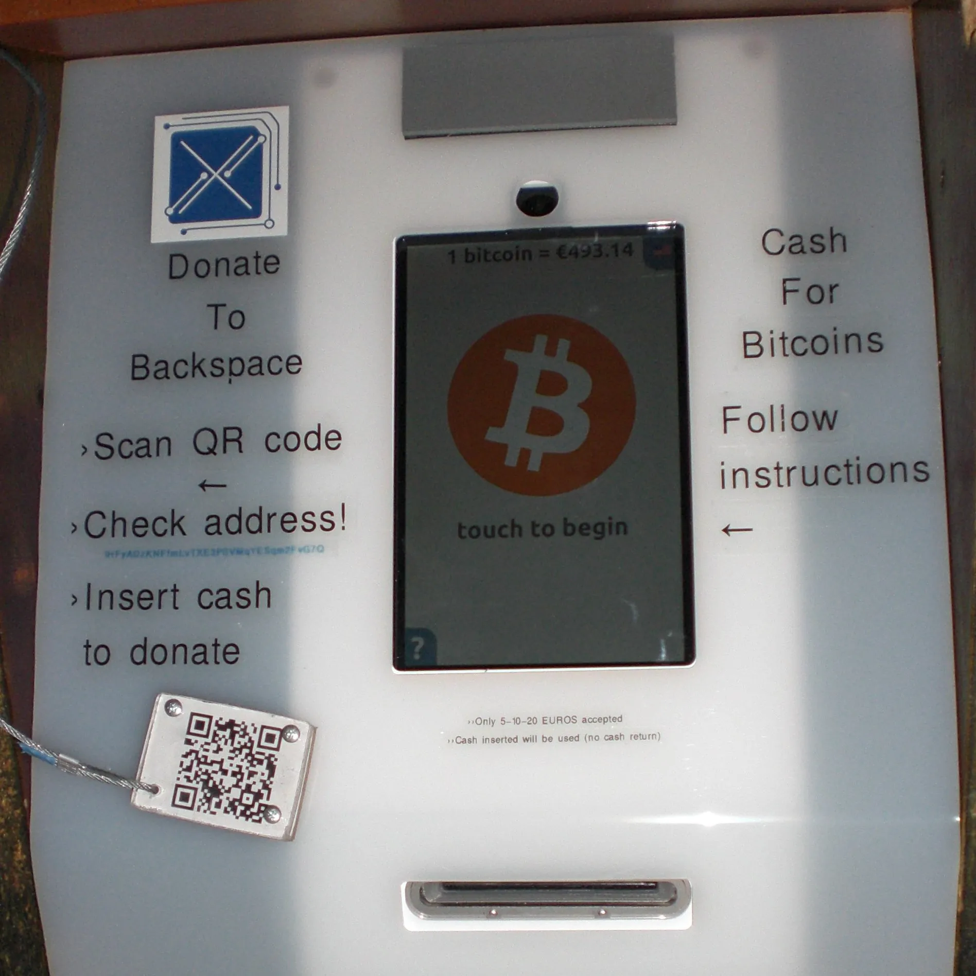 Bild des Bitcoin Geldautomaten